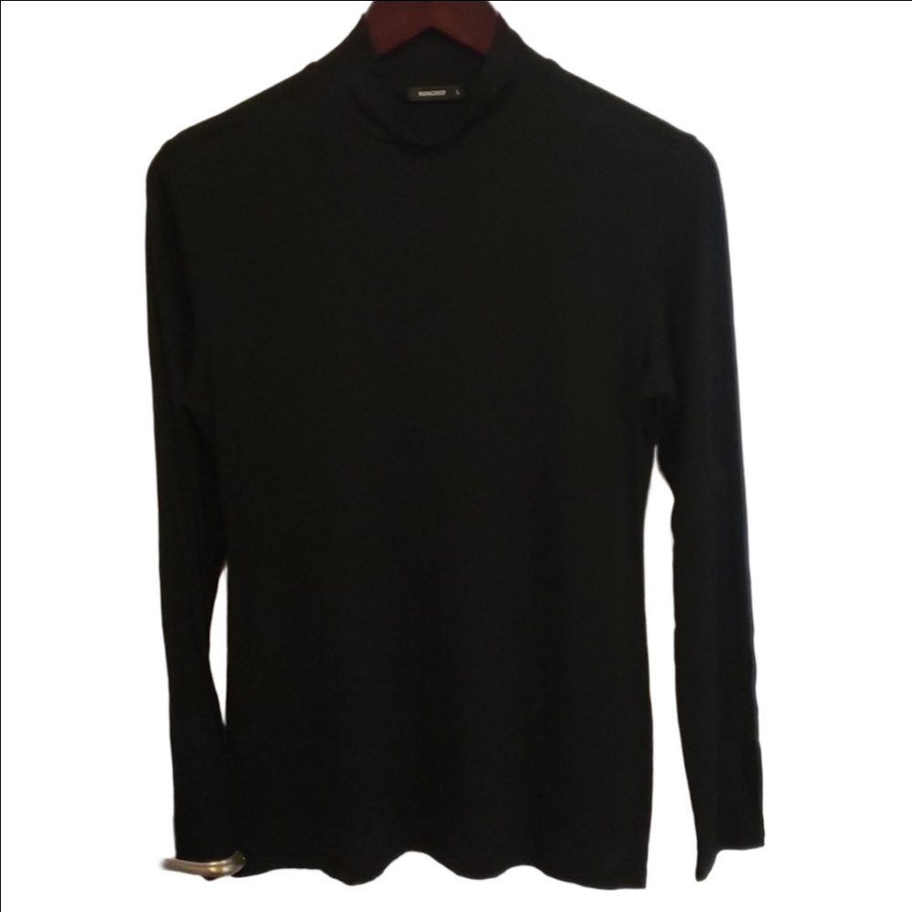 Mangdiup mock neck soft long sleeve tee